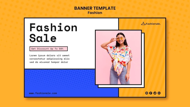 PSD gratuito modello di vendita di moda banner