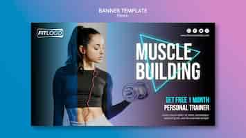 Free PSD banner fitness trainer template