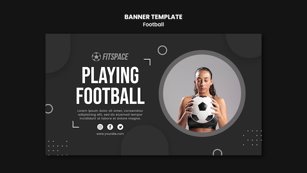 Бесплатный PSD Баннер футбольный рекламный шаблон