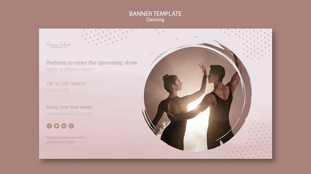 無料PSD 踊り手のためのバナー