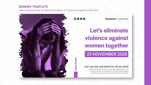 Баннер к международному дню борьбы за ликвидацию насилия в отношении женщин