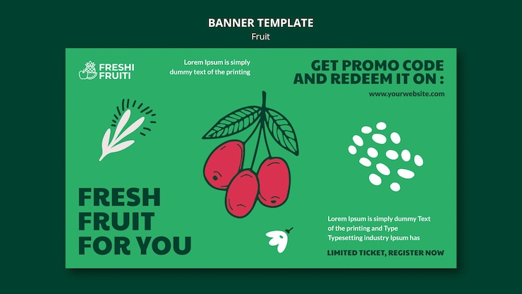 Free PSD banner fruit festival template