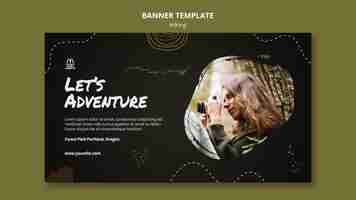 Free PSD banner hiking ad template