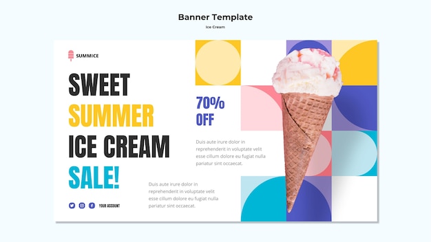 Free PSD banner ice cream template