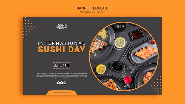 PSD gratuito banner per la giornata internazionale del sushi