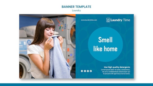 Free PSD banner laundry service template