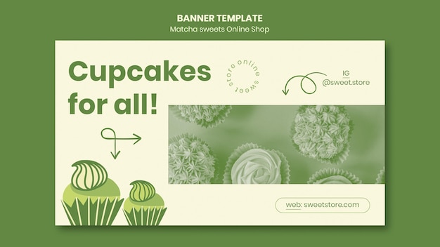 Modello di banner matcha dolci