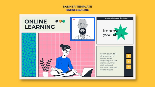 Free PSD banner online learning template