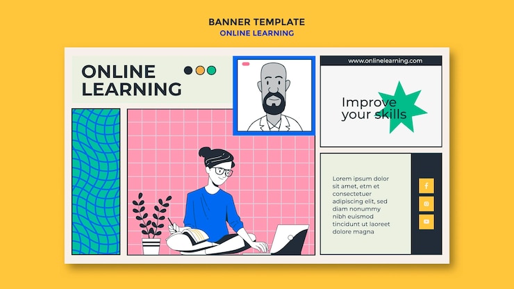 Free PSD banner online learning template