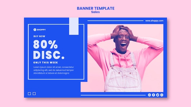 PSD gratuito modello di vendita di banner outlet