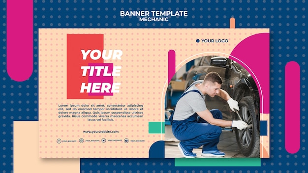 Free PSD banner for professional mechanic