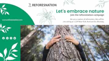 Free PSD banner reforestation ad template