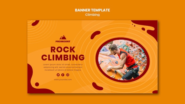 PSD gratuito banner arrampicata su roccia modello