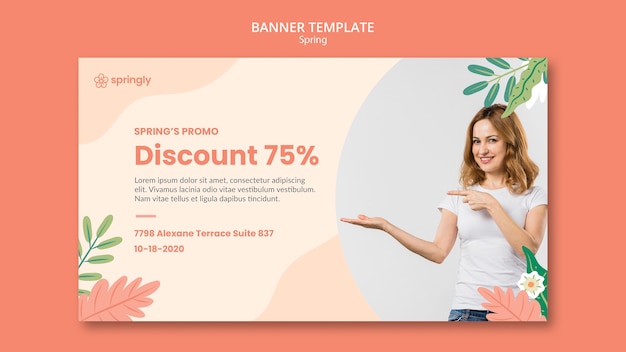 Free PSD banner for spring sale