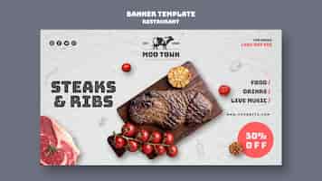 Free PSD banner steak restaurant template