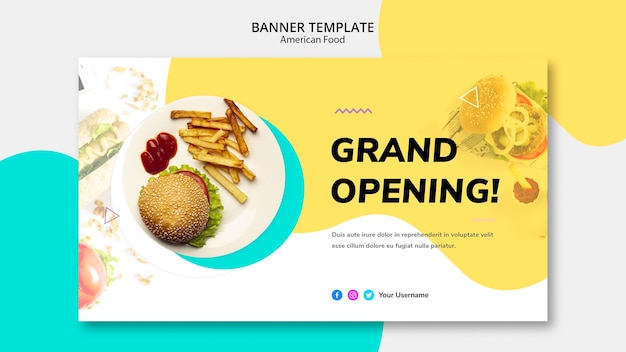 banner style american food