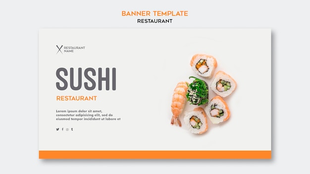 Free PSD banner sushi restaurant template