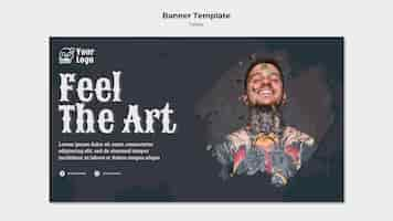 PSD gratuito modello di banner tattoo artist