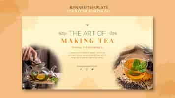 Free PSD banner tea house template