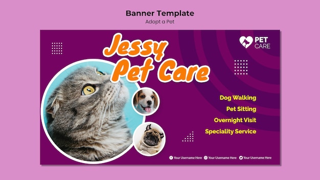 Free PSD banner template adopt a pet