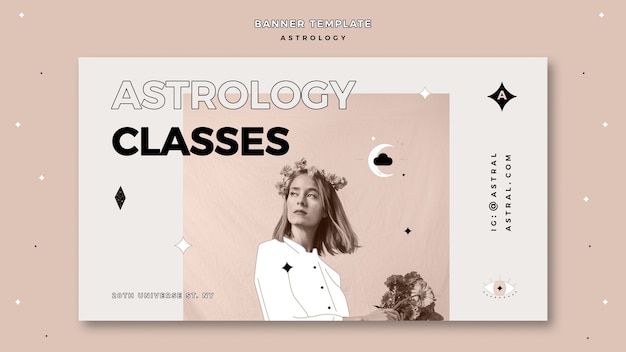 Free PSD banner template for astrology