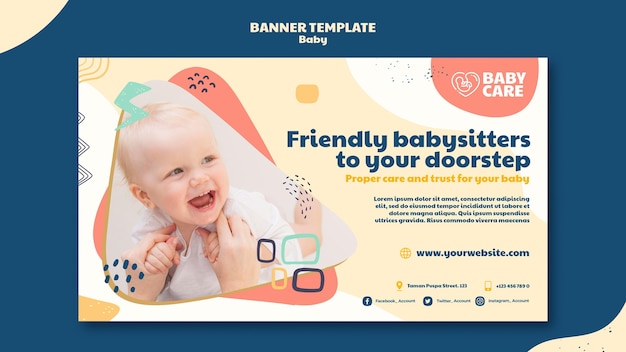 Banner template for baby care professionals