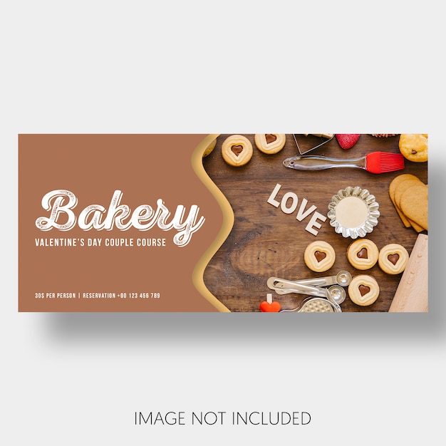 Banner template bakery valentine's day