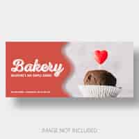 Free PSD banner template bakery valentine's day