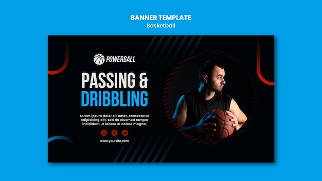 PSD gratuito modello di banner per giocare a basket