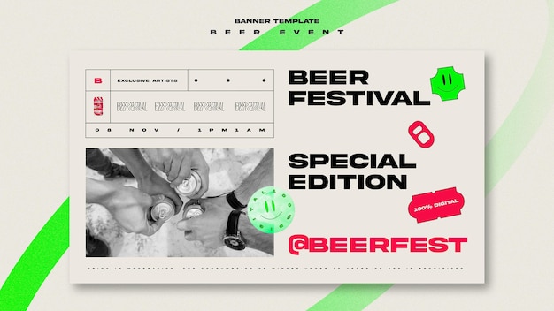 Banner template for beer festival