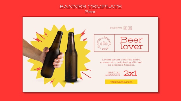 PSD gratuito modello di banner per gli amanti della birra