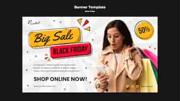 Free PSD banner template for black friday sale