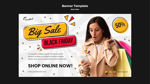 Banner template for black friday sale