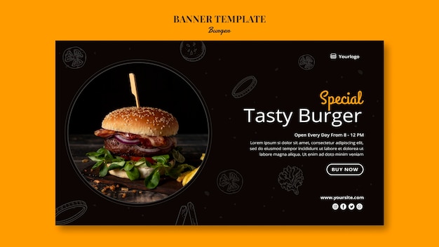 PSD gratuito modello di banner per bistrot di hamburger