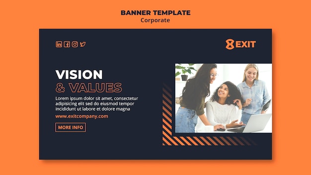 Free PSD banner template for business corporation