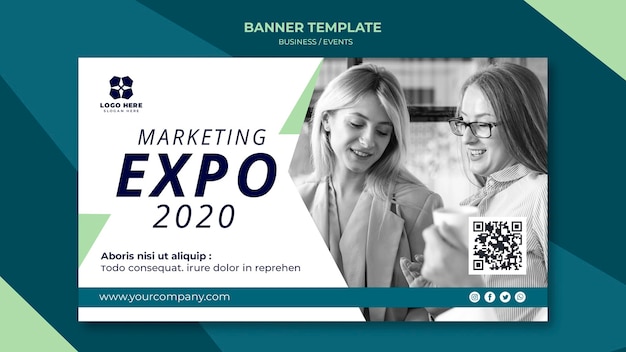 Free PSD banner template for business expo