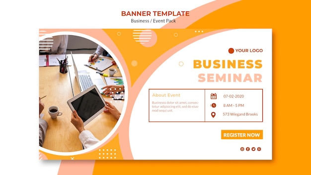 Free PSD banner template for business seminar