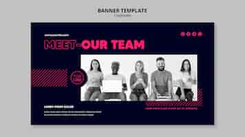 PSD gratuito modello di banner per team aziendale
