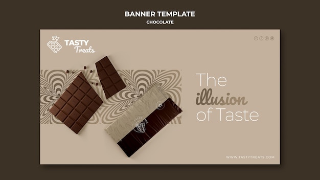 Free PSD banner template for chocolate