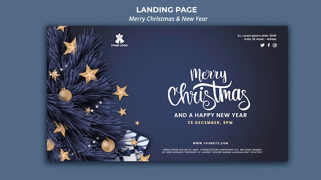 Free PSD banner template for christmas and new year