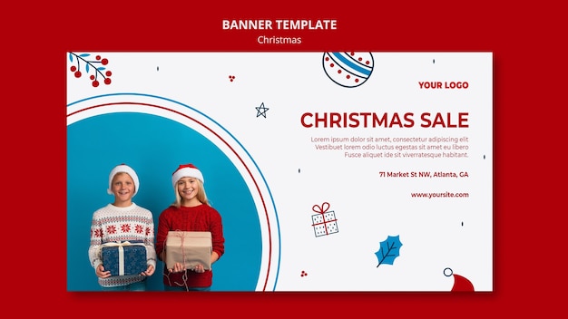 PSD gratuito modello di banner per natale