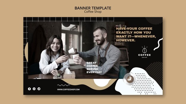 Banner template concept for coffee shop