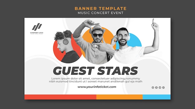 Free PSD banner template for concert event