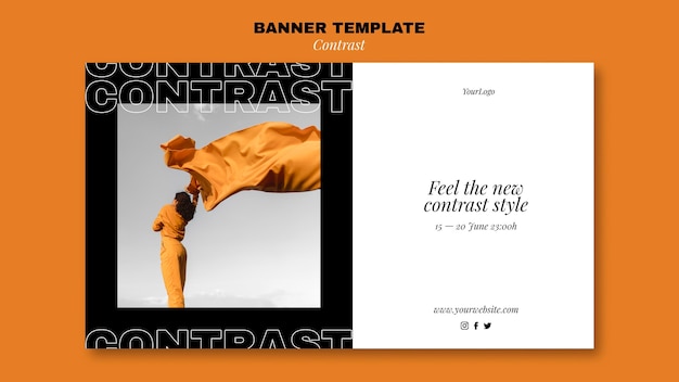 Free PSD banner template for contrasting style