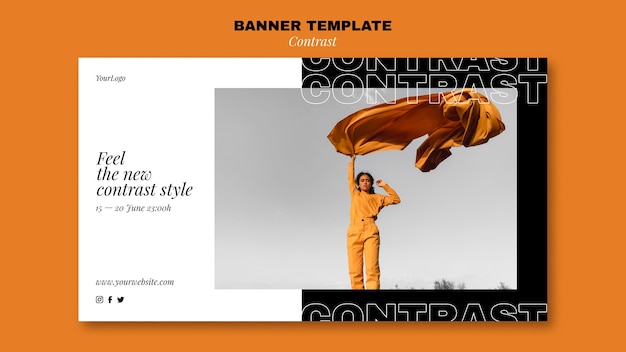 Banner template for contrasting style