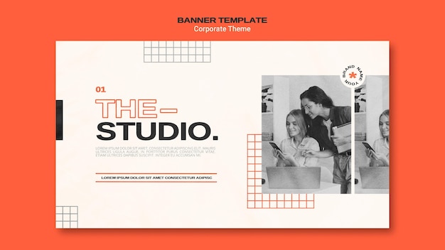 PSD gratuito modello di banner per studio aziendale