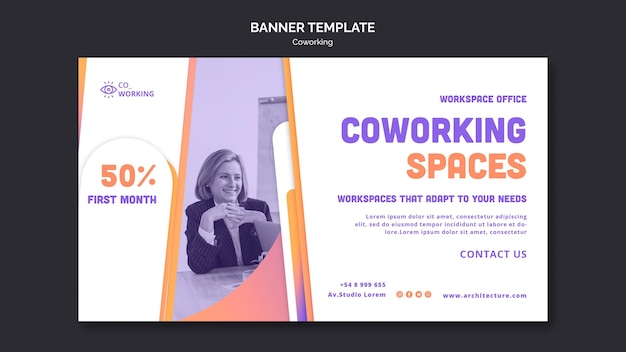 Banner template for coworking space