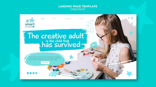 Banner template for creative kids having fun