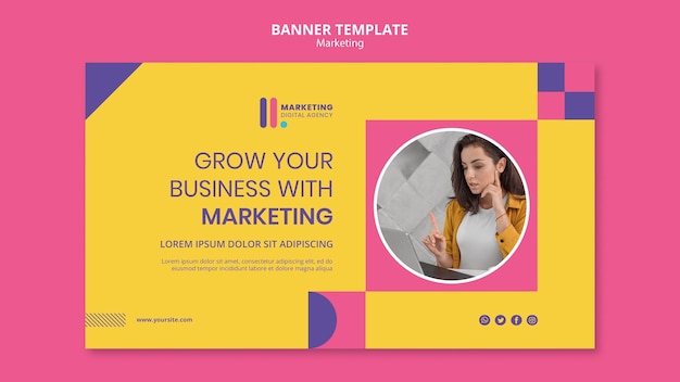 Banner template for creative marketing agency