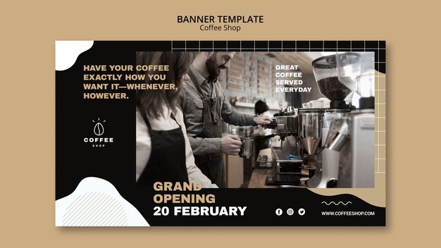 Banner template design for coffee shop